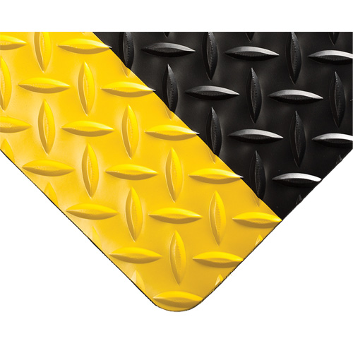 Diamond-Plate Switchboard Matting No.701, 3' W x 75' L, 1/4" Thickness, Black/Yellow, PVC Stor-it Systems