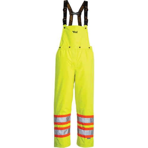 Pantalon de s&eacute;curit&eacute; Journeyman d&eacute;tachable &agrave; bavette, Polyester, Petit, Jaune lime haute visibilit&eacute; Stor-it Systems