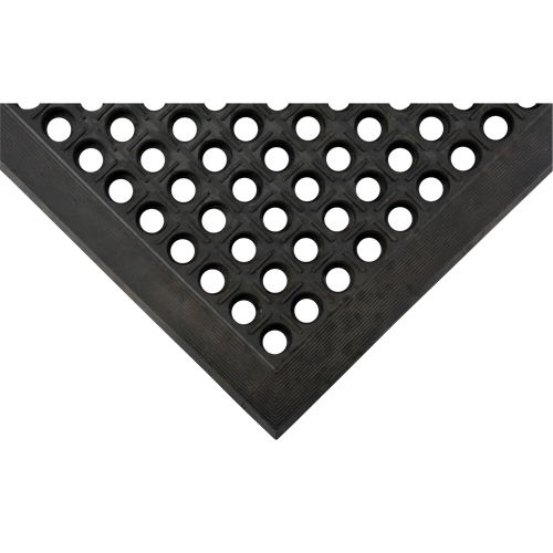 Anti-Fatigue Matting, Slotted, 3' x 5' x 7/8", Black, Natural Rubber Stor-it Systems
