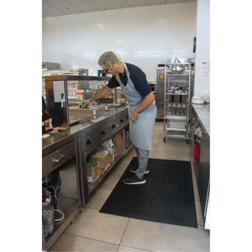 Anti-Fatigue Matting, Slotted, 3' x 5' x 7/8", Black, Natural Rubber Stor-it Systems