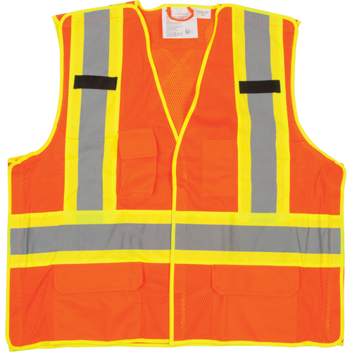 Veste de s&eacute;curit&eacute; d&eacute;tachable en cinq points de premi&egrave;re qualit&eacute;, Orange haute visibilit&eacute;, Grand/T-Grand, Polyester Stor-it Systems