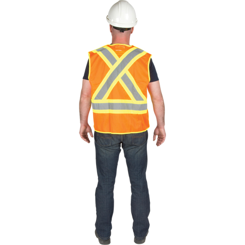 Veste de s&eacute;curit&eacute; d&eacute;tachable en cinq points de premi&egrave;re qualit&eacute;, Orange haute visibilit&eacute;, Grand/T-Grand, Polyester Stor-it Systems