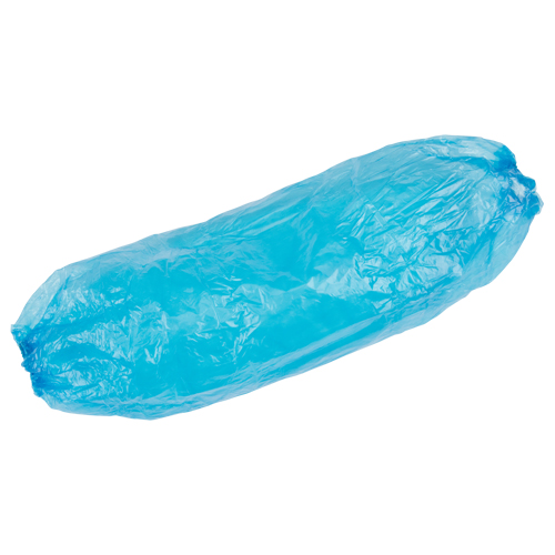 Manchettes jetables, Longueur de 18", Poly&eacute;thyl&egrave;ne, Bleu Stor-it Systems