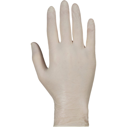 Gants jetables de calibre examen m&eacute;dical KeepKleen, Grand, Latex, 5 mils, Sans poudre, Blanc, Classe 2 Stor-it Systems