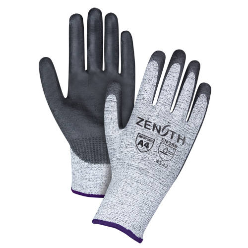 Seamless Stretch Cut-Resistant Gloves, Size 6/X-Small, 13 Gauge, Polyurethane Coated, HPPE Shell, ANSI/ISEA 105 Level 4/EN 388 Level 5 Stor-it Systems