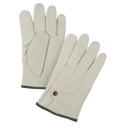 Premium Ropers Gloves, Medium, Grain Cowhide Palm Stor-it Systems
