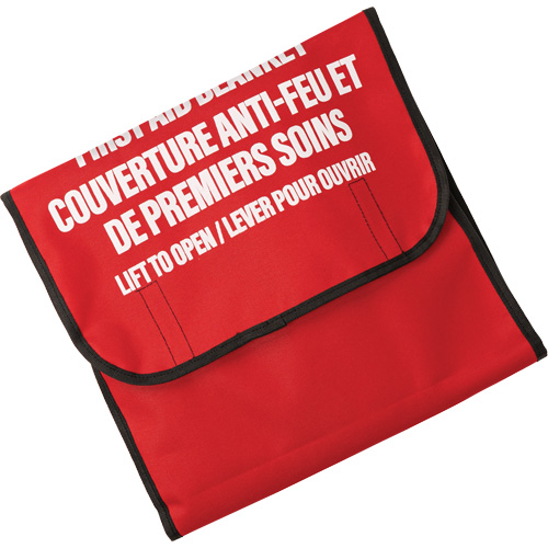 Dynamic Fire Blanket with Nylon Pouch Holder, Wool, 60"L x 71"W Stor-it Systems