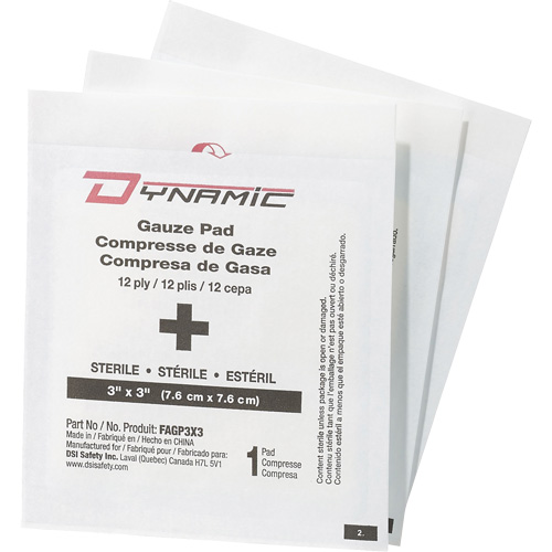 Dynamic Gauze, Pad, 3" L x 3" W, Sterile, Medical Device Class 1 Stor-it Systems