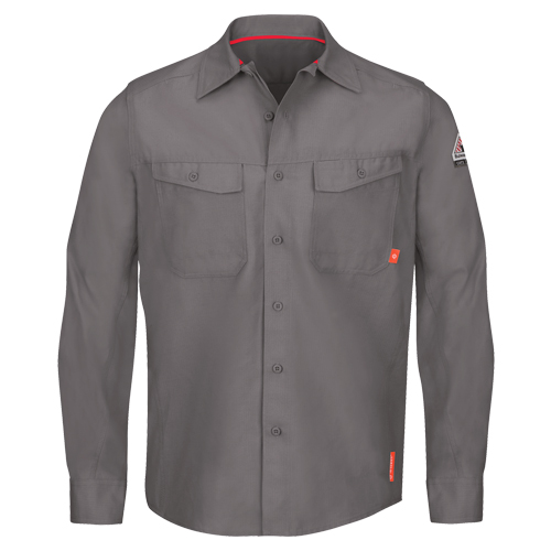 IQ Endurance&reg; Men's Work Shirts, Small, Grey Stor-it Systems