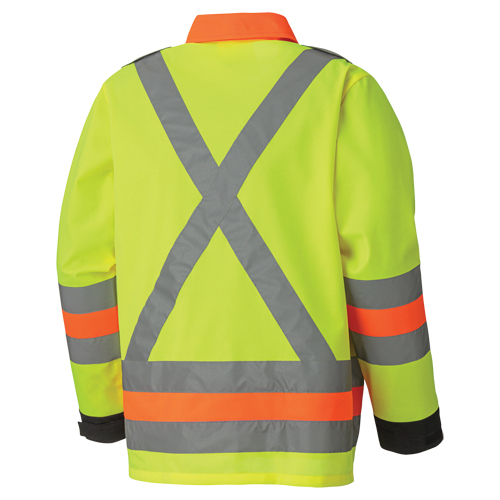 6007 Breathable Traffic Safety Jacket, Polyester, High Visibility Lime-Yellow, X-Small Stor-it Systems