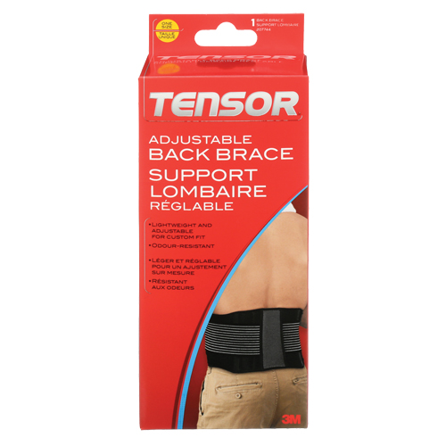 Tensor Adjustable Back Brace, Elastic, One Size Stor-it Systems