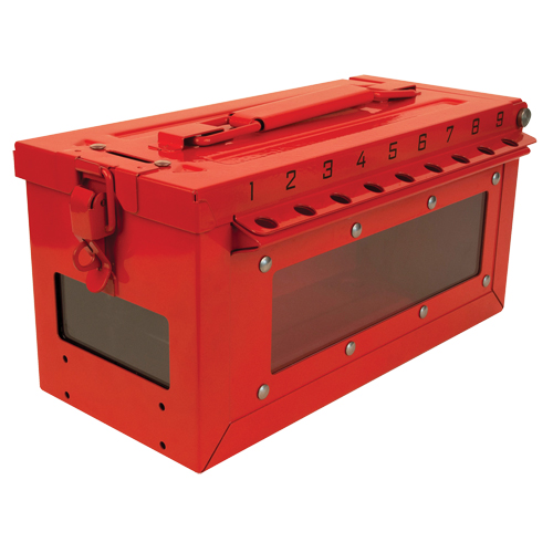 Petit boîtier verrouillable pour groupe, Rouge Stor-it Systems