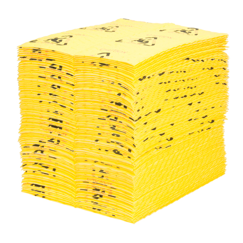 Tampons d'avertissement de premi&egrave;re qualit&eacute; - absorbants haute visibilit&eacute;, Universel, 15" x 18", 24,4 gal. d'absorption Stor-it Systems