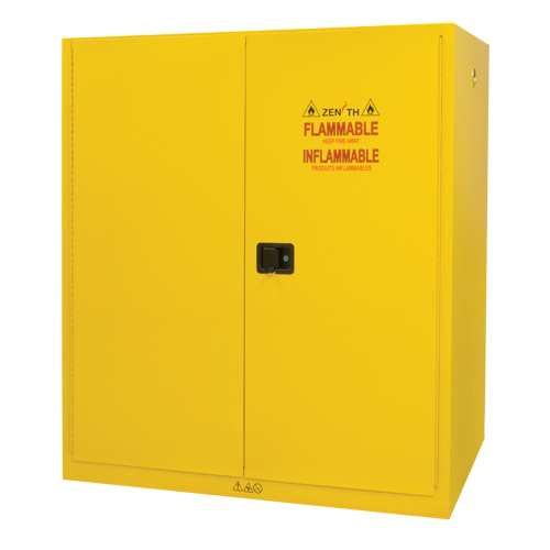 Vertical Drum Storage Cabinet, 110 US gal. Cap., 2 Drums, Yellow Stor-it Systems