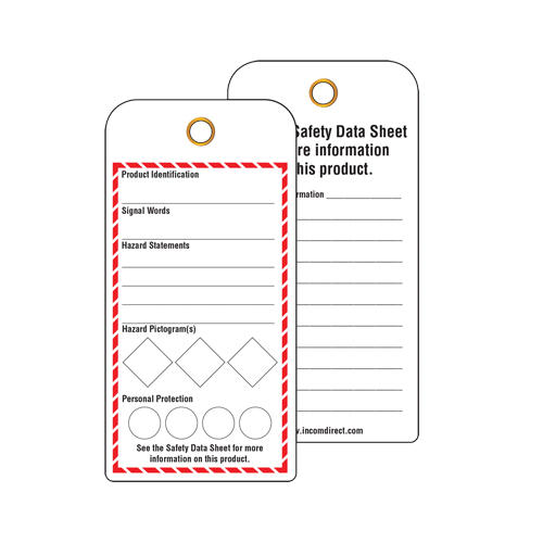 &eacute;tiquettes SGH pour le milieu de travail, Papier cartonn&eacute;, 3" la x 6" h, Anglais Stor-it Systems