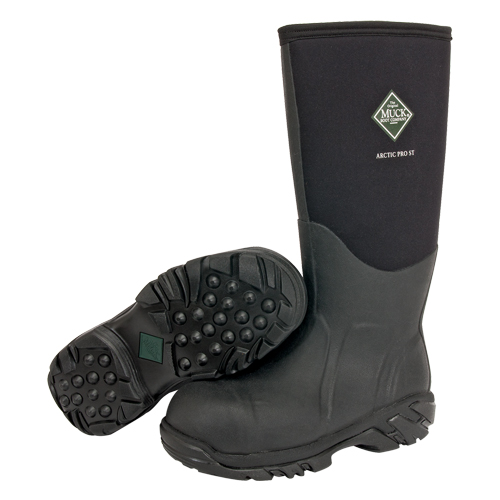 Bottes de travail pour les conditions extr&ecirc;mes Arctic Pro, Caoutchouc, Embout Acier, Pointure 8, Semelle R&eacute;sistant aux perforations Stor-it Systems