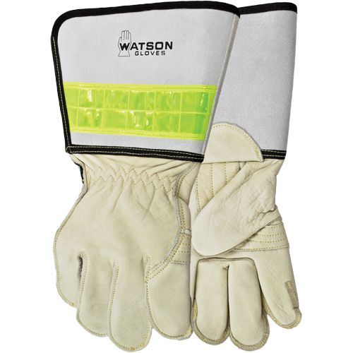 Gants de soudage pour monteur de ligne pour disjoncteur, Cuir fleur de vache, Taille Moyen Stor-it Systems