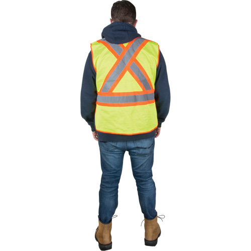 Veste d'arpenteur r&eacute;sistante aux flammes, Jaune lime haute visibilit&eacute;, Moyen, Polyester Stor-it Systems