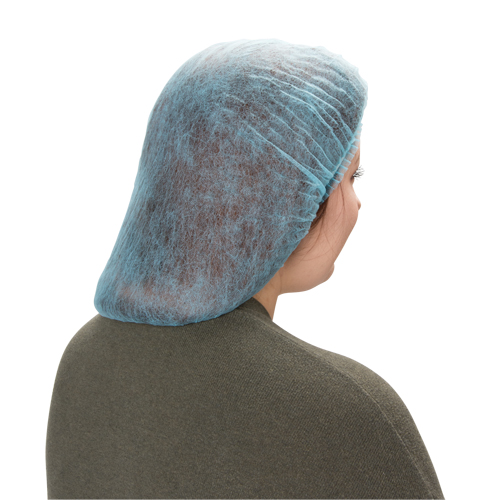 Bonnet bouffant pliss&eacute;, Polypropyl&egrave;ne, 21", Bleu Stor-it Systems