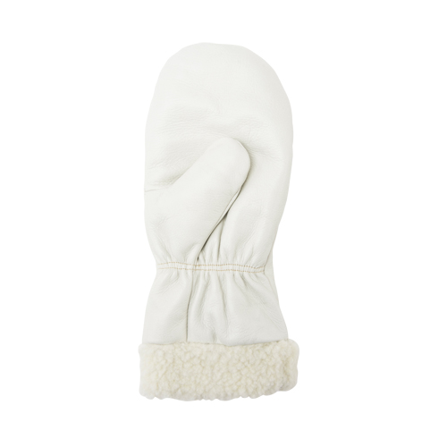 Mitaines d'hiver en cuir fleur de premi&egrave;re qualit&eacute; doubl&eacute;es de boa, Taille Grand, Mitaine Stor-it Systems