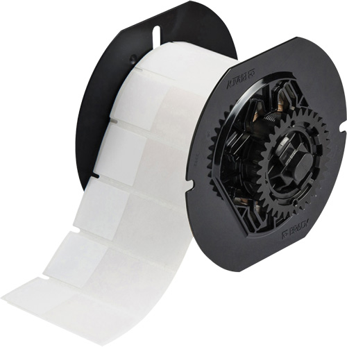 Self-Laminating Wire & Cable Label, Vinyl, 1" L x 2.6" H, Clear/White Stor-it Systems