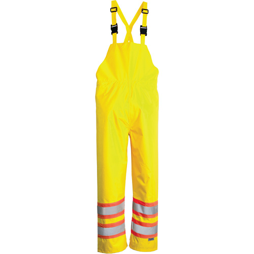 Open Road&reg; Bib Pants, Polyester, Small, High Visibility Lime-Yellow Stor-it Systems