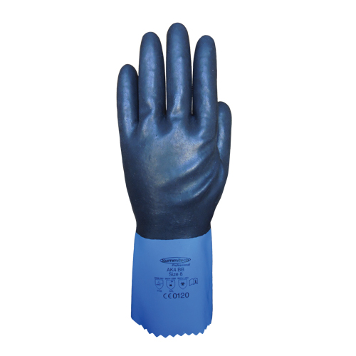 Gants enti&egrave;rement tremp&eacute;s et r&eacute;sistants aux produits chimiques Summitech, Taille Petit/7, 11,8" lo, Chloropr&egrave;ne, Doublure en Poly-coton, 59 mils Stor-it Systems