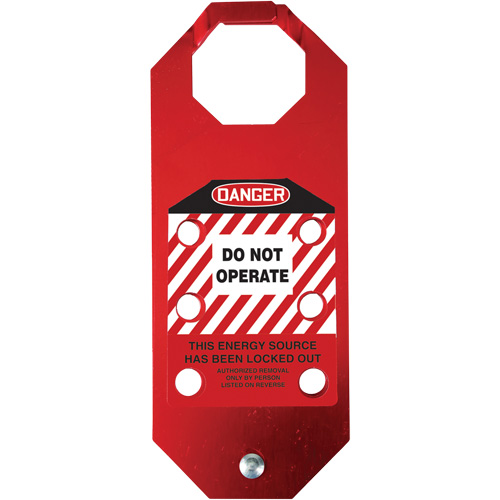Stopout&reg; OSHA Danger Aluma-Tag Do Not Operate Hasp, Red Stor-it Systems
