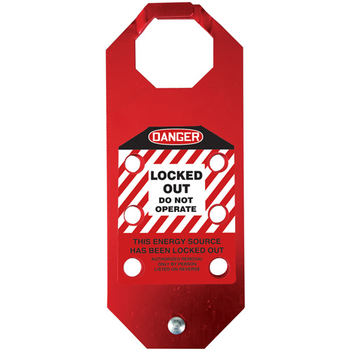 Stopout&reg; OSHA Danger Aluma-Tag Locked Out Do Not Operate Hasp, Red Stor-it Systems