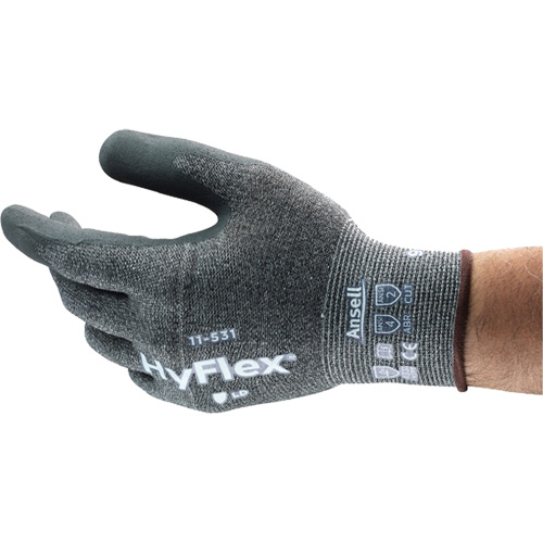 Hyflex&reg; Cut-Resistant Coated Glove, 6, Nitrile Coating, 18 Gauge, Nylon Shell Stor-it Systems