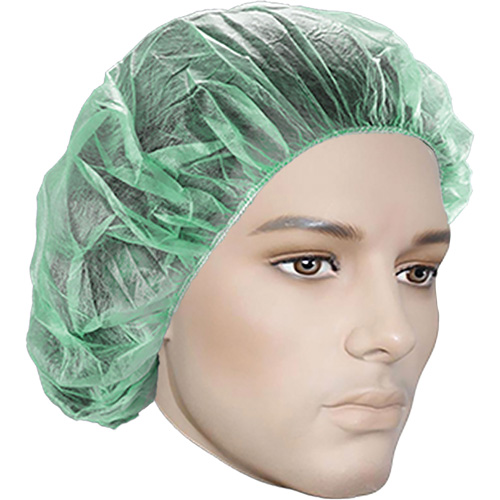 Bouffant Caps, Polypropylene, 21", Green Stor-it Systems
