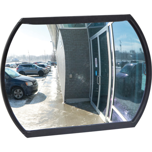 Roundtangular Convex Mirror with Bracket, 12" H x 18" W, Indoor/Outdoor Stor-it Systems