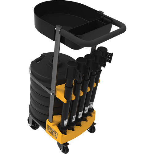 Chariot de transport avec plateau pour barri&egrave;re PLUS, 75' lo, M&eacute;tal, Noir Stor-it Systems