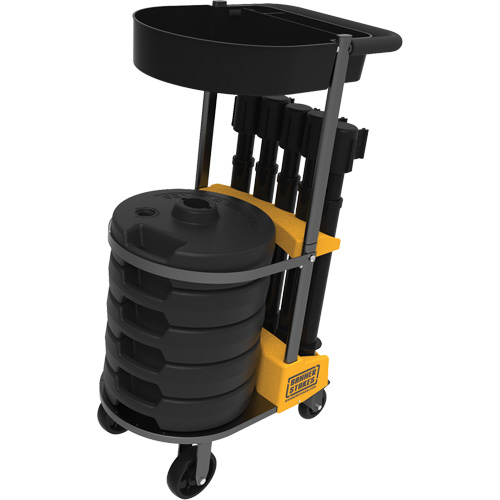 Chariot de transport avec plateau pour barri&egrave;re PLUS, 75' lo, M&eacute;tal, Noir Stor-it Systems