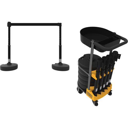 Chariot de transport avec plateau pour barri&egrave;re PLUS, 75' lo, M&eacute;tal, Noir Stor-it Systems