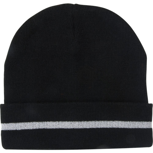 Bonnet en tricot avec bande r&eacute;fl&eacute;chissante argent&eacute;e, Taille unique, Noir Stor-it Systems