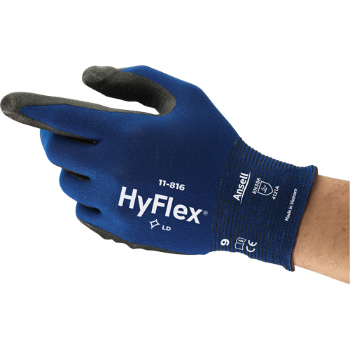 Gants HyFlex 11-816, 6, R&ecirc;vetement Mousse de nitrile, Calibre 18, Enveloppe en Nylon/Spand Stor-it Systems