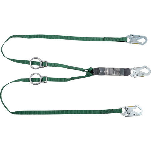 V-Series Tie-Back Lanyard, 6', Snap Hook Center, Snap Hook Leg Ends, Polyester Stor-it Systems