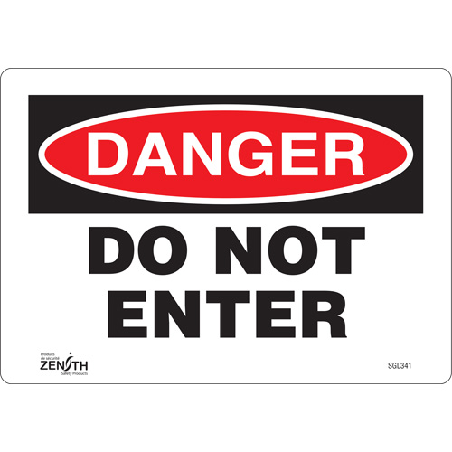 "Do Not Enter" Sign, 7" x 10", Vinyl, English Stor-it Systems