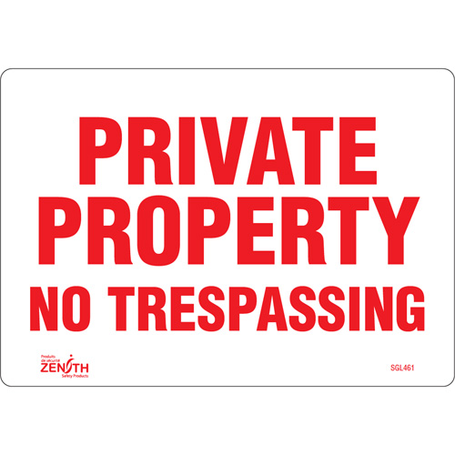 Enseigne Private Property, 7" x 10", Vinyle, Anglais Stor-it Systems