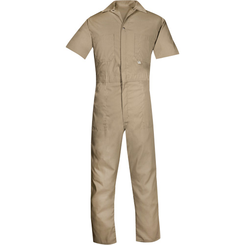 Short-Sleeved Coveralls, Men's, Tan, Size 4X-Large Stor-it Systems