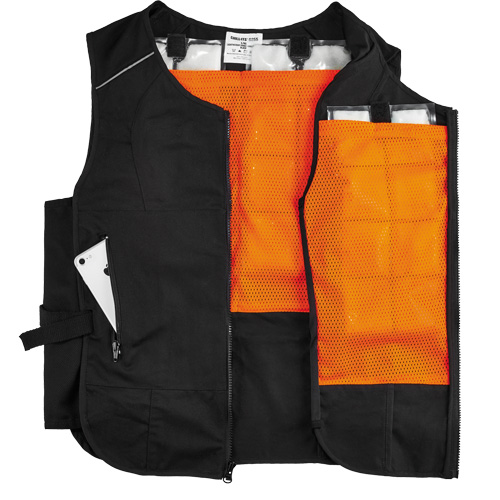 Veste de refroidissement &agrave; changement de phase l&eacute;g&egrave;re avec sachets 6260 Chill-Its, Petit/Moyen, Noir Stor-it Systems