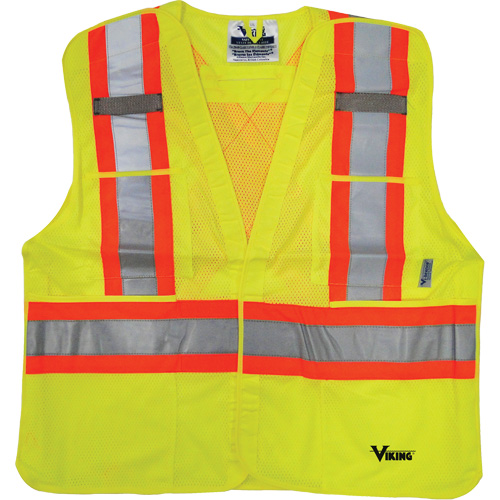 Safety Vest, High Visibility Lime-Yellow, 2X-Large/3X-Large, Polyester Stor-it Systems