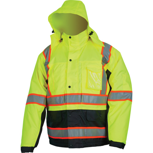 Insulated High Visibility Jacket, Polyester/Polyurethane, High Visibility Lime-Yellow, Small Stor-it Systems