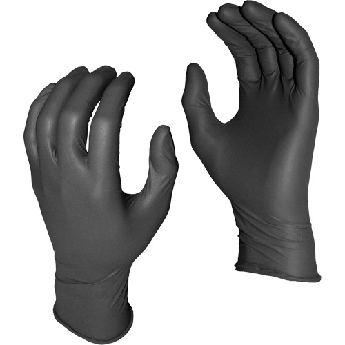 Gants jetables Grease Monkey, Petit, Nitrile, 5 mils, Sans poudre, Noir Stor-it Systems