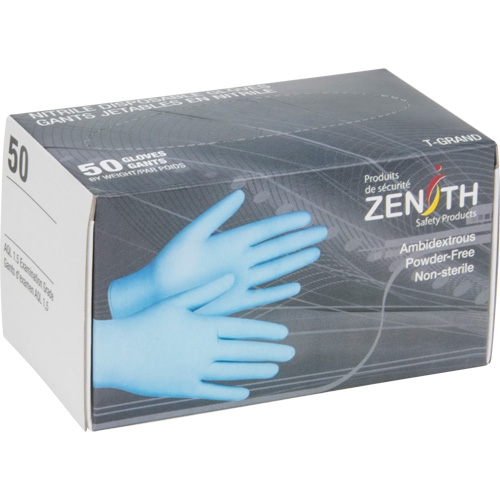 Gants jetables en paquets pour distributeur, Moyen, Nitrile, 4,5 mils, Sans poudre, Bleu Stor-it Systems