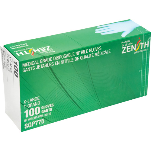 Puncture-Resistant Medical-Grade Disposable Gloves, X-Large, Nitrile, 4.5-mil, Powder-Free, Blue, Class 2 Stor-it Systems
