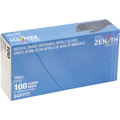 Puncture-Resistant Medical-Grade Disposable Gloves, Small, Nitrile, 5-mil, Powder-Free, Black, Class 2 Stor-it Systems