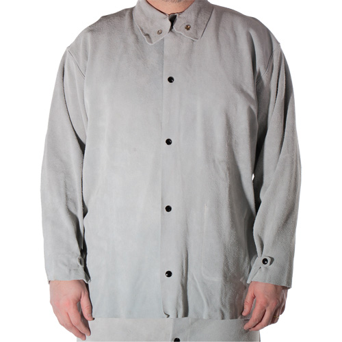 Cowhide Split Leather Welding Jacket, Leather, Small, Grey Stor-it Systems