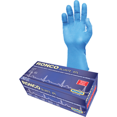 Blurite XPL Examination Gloves, Small, Nitrile, 8-mil, Powder-Free, Blue, Class 2 Stor-it Systems